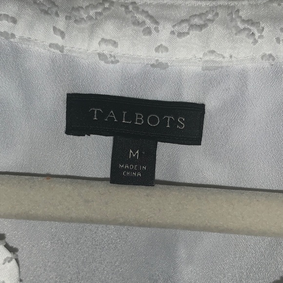 Talbots Classic White Textured Blouse - Picture 2 of 5